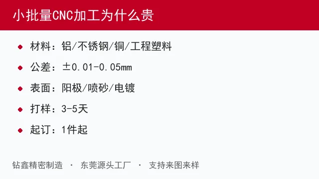 小批量CNC加工为什么贵