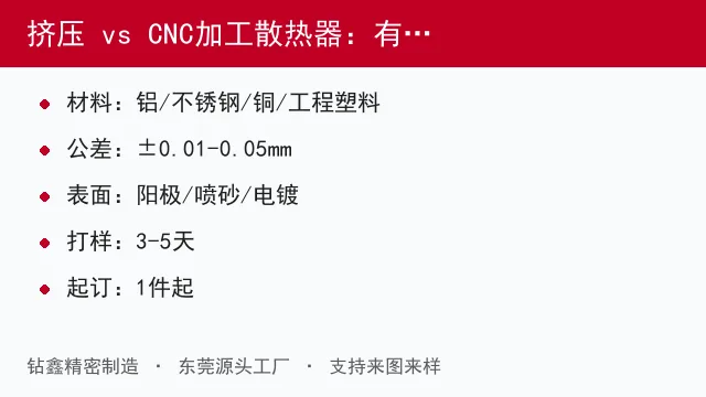 挤压 vs CNC加工散热器：有什么区别？