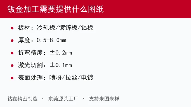 钣金加工需要提供什么图纸